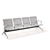 4 Seater Silver Office Bench image 0