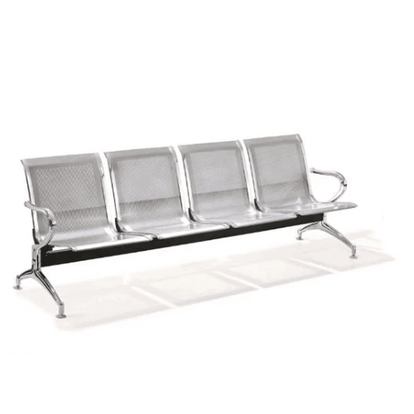Perfect Dealz 4 Seater Silver Office Bench