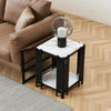 Marble End Table with 2-Tier Open Storage Shelves