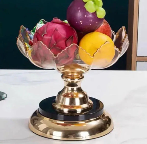Acrylic Multi Layer Crystal Fruit Stand holding various fruits, elegantly displayed on a stylish table setting.