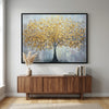 Framed Golden Tree of Life Abstract Canvas Wall Art