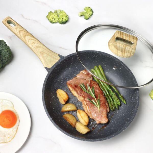 Perfect Dealz 28cm Granite Coated Non Stick Frying Pan with Lid