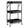 3 Tier Foldable Trolley Organizer Rack with Wheels image 6
