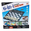 6 in 1 Family Board Game packaging with various games including chess, checkers, and backgammon.