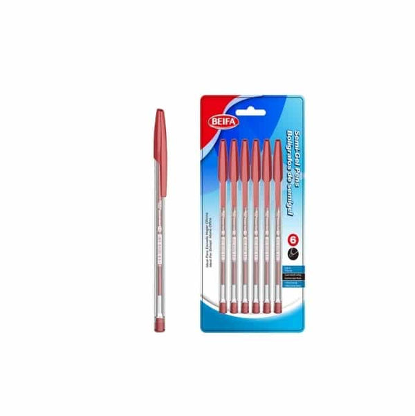 Pack of 6 Red Semi Gel Pen image 0
