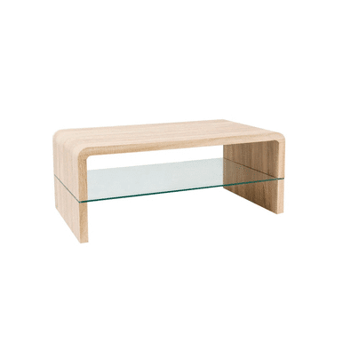 High Gloss Coffee Table with Glass Shelf featuring a sleek design and modern finish.