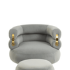 Perfect Dealz Velvet Accent Armchair with Footstool