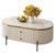 Storage Coffee Table with white and gold finish, featuring elegant design and hidden storage.