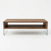 Melamine Particle Board Storage Furniture Unit with a modern design featuring a wood and glass construction.