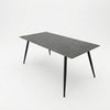6 Seater Dining Table with black surface and sleek legs, perfect for modern dining spaces.