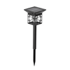 2-Pack Solar Garden Lights featuring a solar panel, decorative design, ideal for outdoor pathways, gardens, and patios.