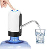 Automatic Bottle Water Dispenser pouring water into a glass with a hand pressing the button.