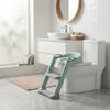 Foldable Children Potty Training Toilet Seat with Step Ladder in a bathroom setting with a modern design.