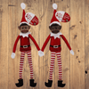 Mischievous Christmas Elf 30 cm – Festive Holiday Decoration featuring two playful elves with striped legs.