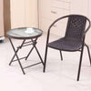 60cm Foldable Round Glass Top Patio Side Table image 3