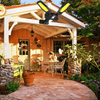 Solar Motion Wall Light - Energy Efficient Outdoor Security illuminating a home's entrance and garden area.
