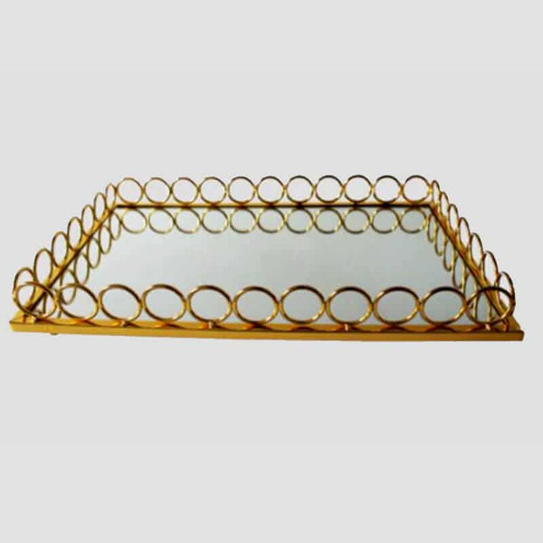Perfect Dealz Gold Mirror Tray Large Size
