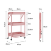 3 Tier Foldable Trolley Organizer Rack with Wheels image 8