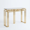 Luxury Faux Marble Gold Base Console Table featuring a sleek gold frame and elegant marble top, perfect for modern interiors.