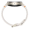 Beige Smartwatch with Android OS viewed from the side showing the sleek design and adjustable strap.