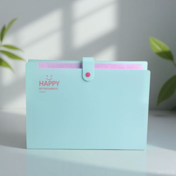 A4 Expanding Document File with 12 Pockets and Snap Closure