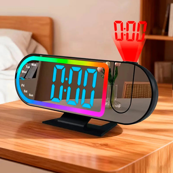 Digital Alarm Clock Projector LED RGB Display