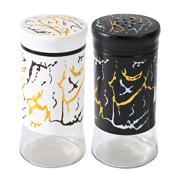 Refillable Glass Salt and Pepper Shakers Set