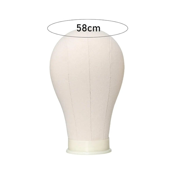 Wood Mannequin Head Wig Display Stand showing a 58cm tall design ideal for wigs and styling.
