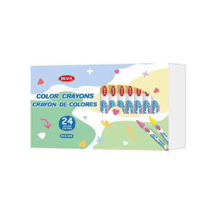 Perfect Dealz Assorted Round Wax Crayon Set 24 Colours (9 x 1.8cm)