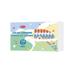 Assorted Round Wax Crayon Set 24 Colours (9 x 1.8cm)