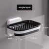 Bathroom Plastic Wall-mounted Double Layer Shelf shown in single layer design, ideal for organizing bathroom essentials.
