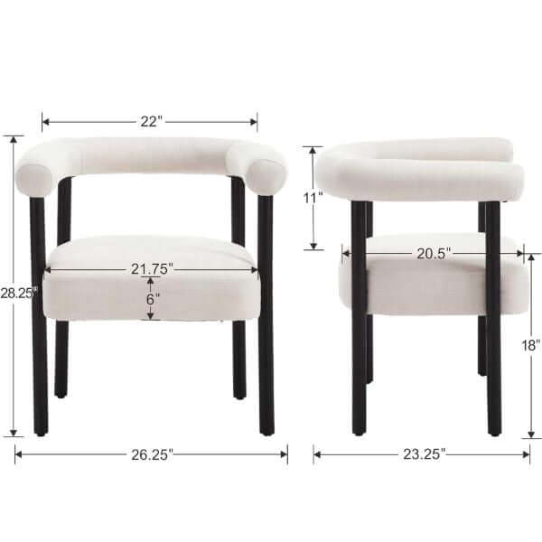 Perfect Dealz Beige Barrel Dining Chair