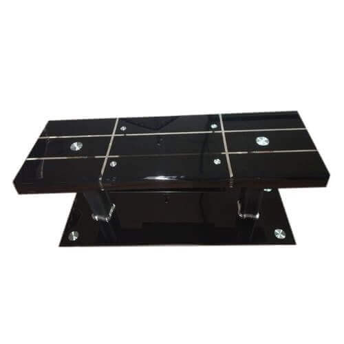 Perfect Dealz Black Glass TV Stand with Modern Design