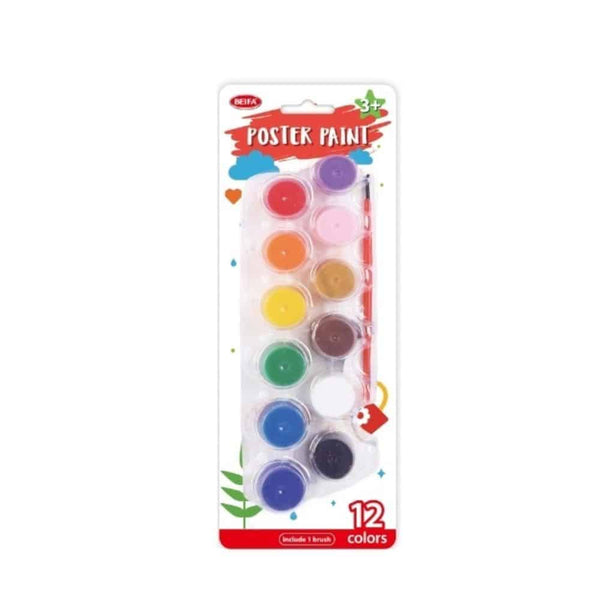 Perfect Dealz Bright Poster Paint Set 12 Colours