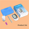Blood Glucose Monitor Kit with components including meter, case, lancet device, and test strips.