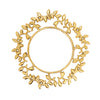 Decorative Stainless Steel Charger Plate with an intricate leaf design, perfect for elegant table settings.