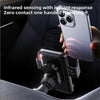 Car Mobile Wireless Charging Phone Holder in action with infrared sensing and one-handed handling.
