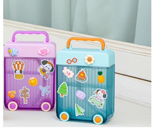Cartoon-Themed Water Bottle Set with Fun Stickers