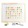 Children Wooden Double-sided Drawing Board with colorful letters and numbers for creative learning and fun.