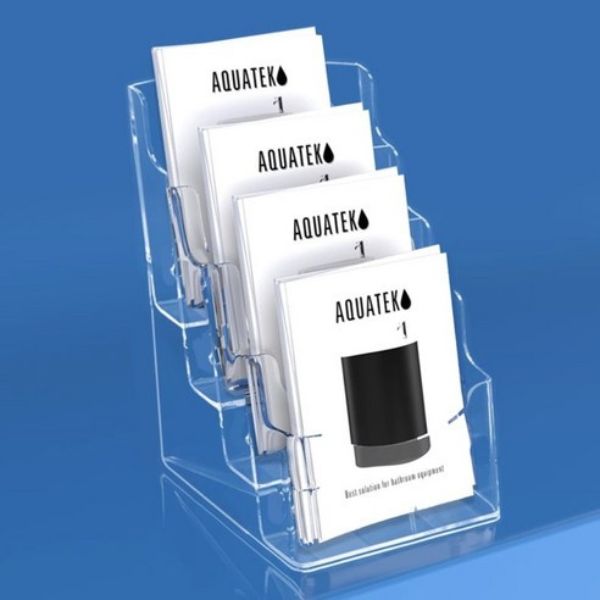 Clear Acrylic Tabletop Sign & Brochure Display Stand