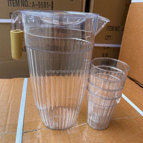 Perfect Dealz Clear Plastic Water Jug with Matching Cup Set