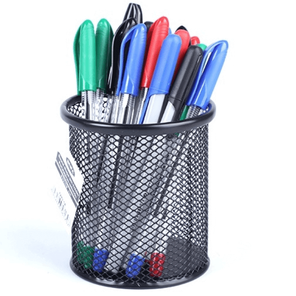 Perfect Dealz Compact Round Pen Holder – Black Desk Organizer