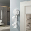 Removable Wall-Mounted Plastic Suction Cup securely holding items in a modern bathroom setting.