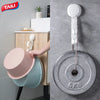 Removable Wall-Mounted Plastic Suction Cup holding colorful buckets in a bathroom setting.