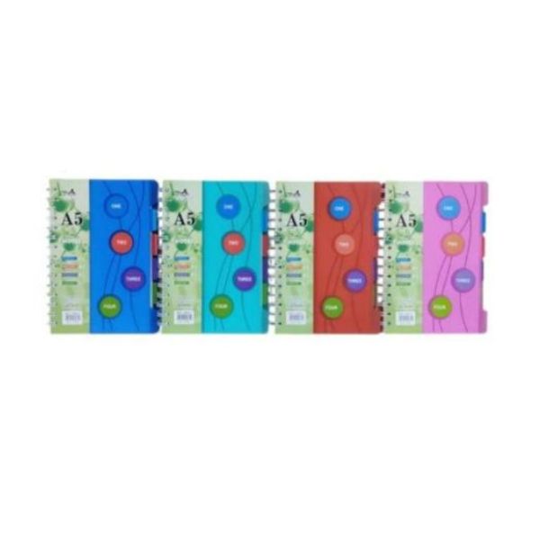 Customizable A5 Coil Notebook in multiple colors including blue, green, red, and pink, designed for stylish organization.