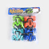 Inertial Stunt Beach Motorcycle Toy set featuring four colorful off-road racing vehicles in packaging.
