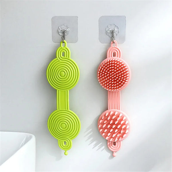Double-sided Pet Grooming Brush displayed in vibrant colors, showcasing multiple grooming tools for pets.