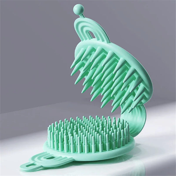 Double-sided Pet Grooming Brush in teal color with two brush sides for easy pet grooming.