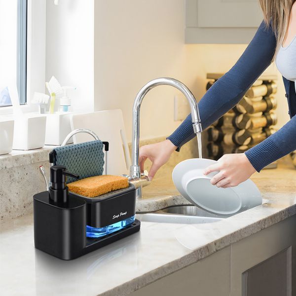 Dual Soap Dispenser with Sponge Holder