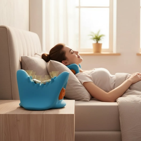 EMS Heat Vibrating Back and Neck Massage Pillow